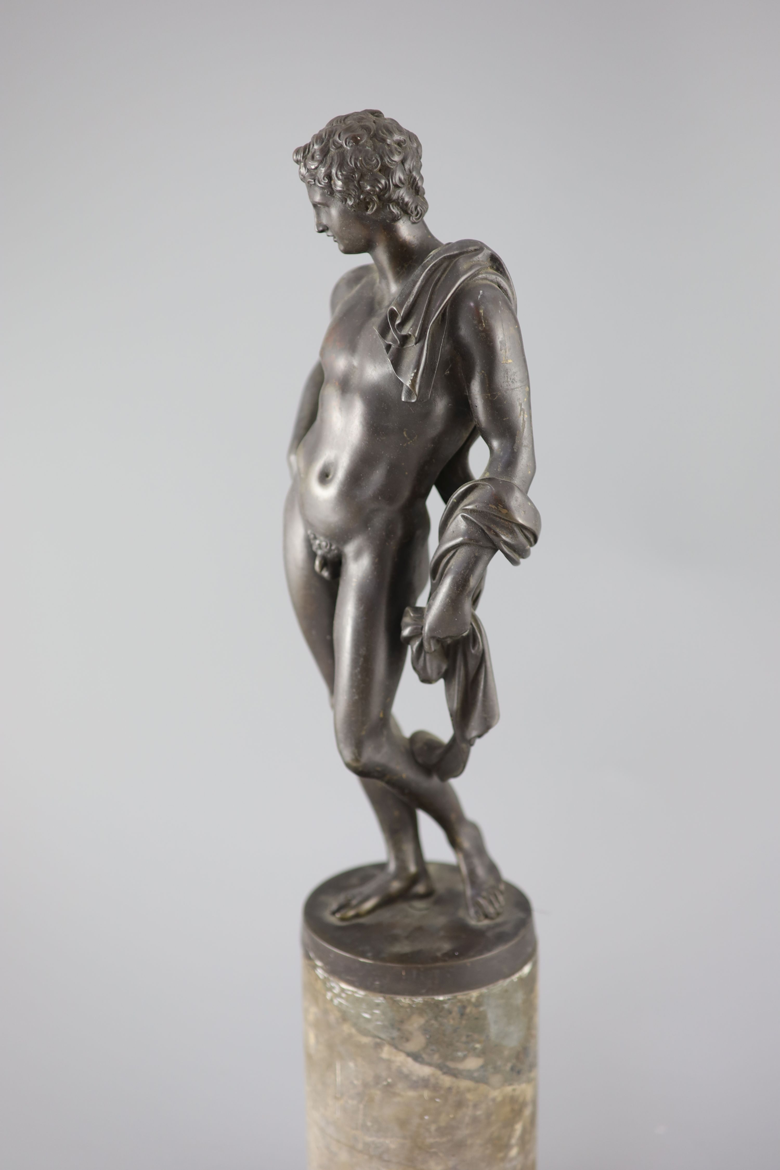 After the Antique, a bronze figure of Apollo?, 19th century, 22.25in.